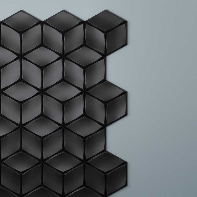 6 X 6 EVOKE DIAMONDS ZOOM BLACK MATTE